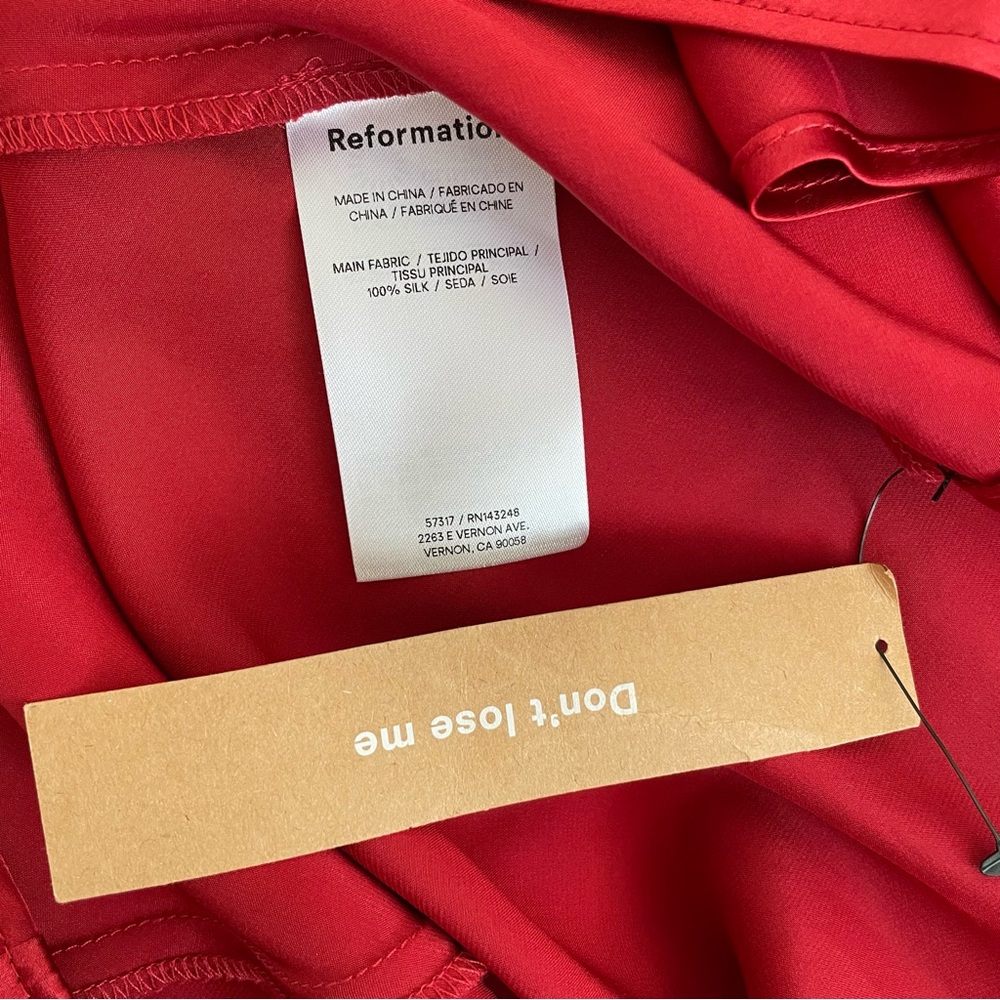 Reformation Aara Silk Dress in Sundried Tomato - Picture 11 of 11